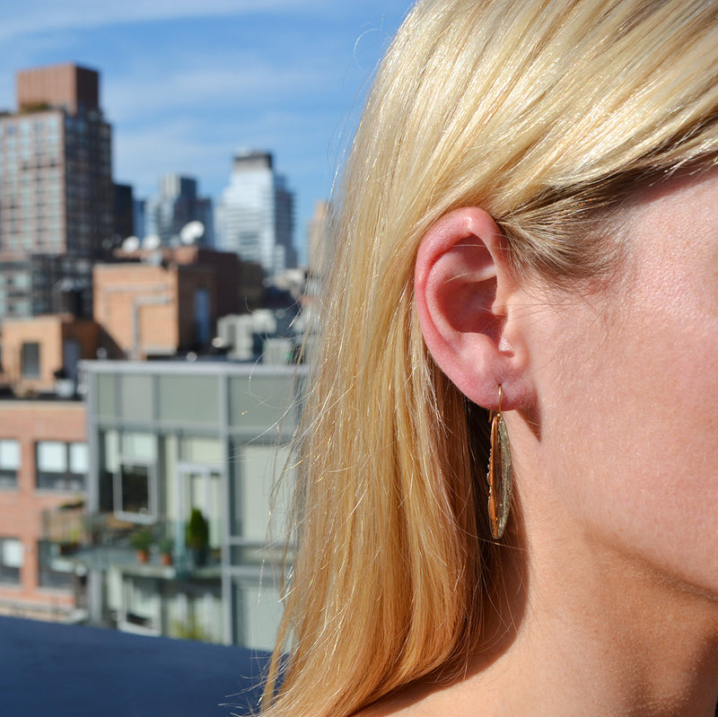 Small 14k Gold Feather Earrings