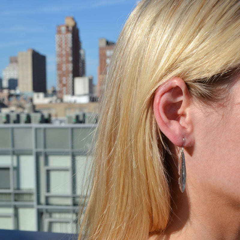 Small Sterling Silver Feather Earrings