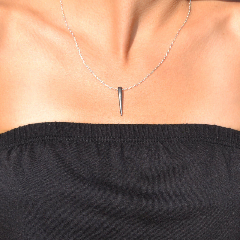 Oxidized Sterling Silver Spike Pendant