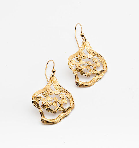 14k Gold Paisley Earrings