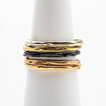 14k Gold and Sterling Silver Smush Stacking Bands