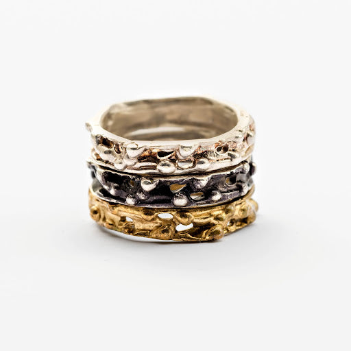 Bubbly Stacking Band Rings