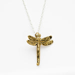 Dragonfly Pendant Necklace in 14k Yellow Gold