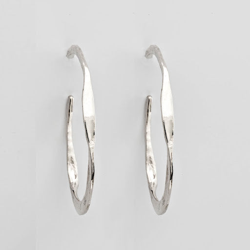 Forged Sterling Silver Hoop Earrings