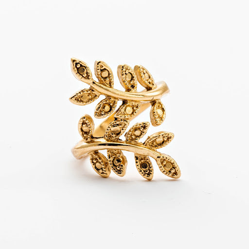 Gold Tiny Feather Ring