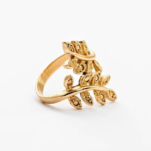 Gold Tiny Feather Ring