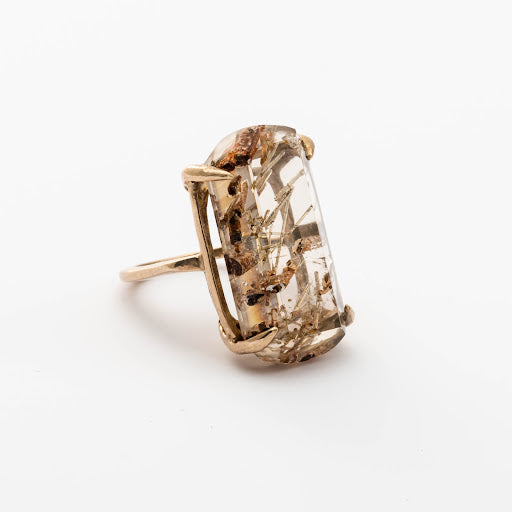 Faceted Rutilated Quartz Ring