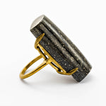 Pyrite in Agate Ring