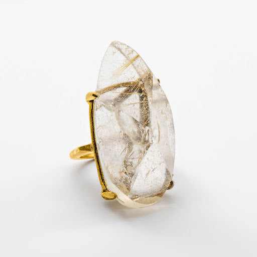 Rough Rutilated Quartz Ring