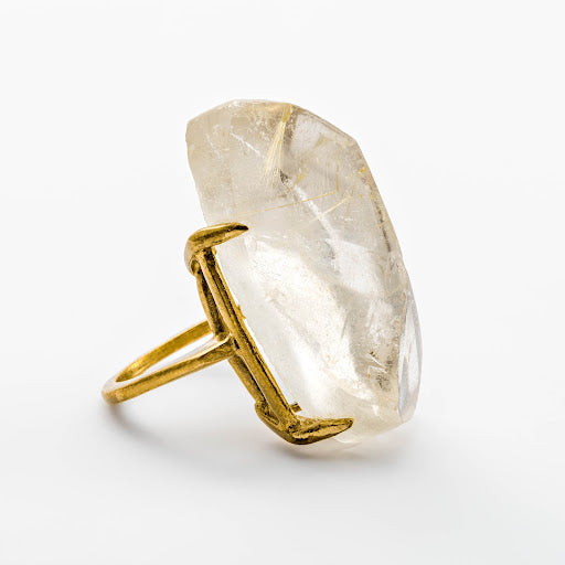 Rough Rutilated Quartz Ring