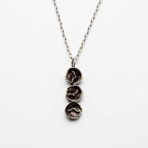 Oxidized Sterling Silver Smush Dot Pendant