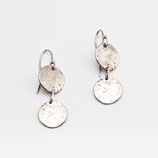 Sterling Silver Tiny Moonscape Earrings