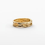 Wide Yellow Gold Smush Band Ring