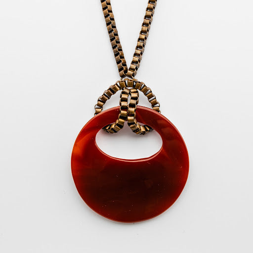 Carnelian Disc Necklace