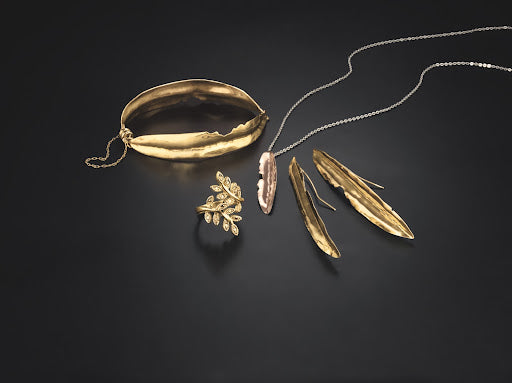 14k Gold Feather Pendant