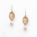 Sterling Silver Landscape Drop Earrings with Pearls