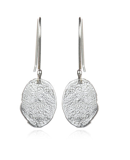 Sterling Silver Landscape Drop Earrings with Pearls