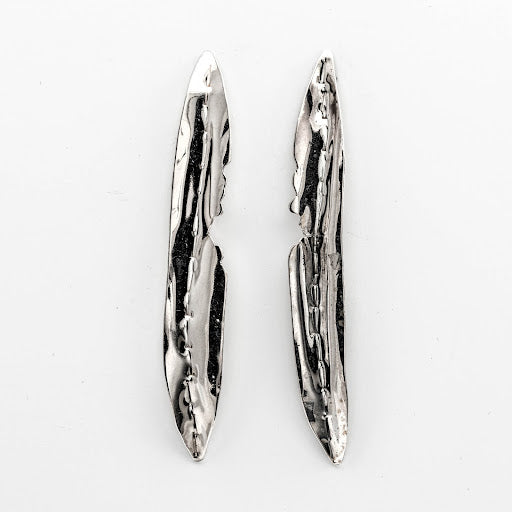 Medium Sterling Silver Feather Earrings