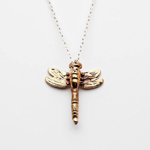 Rose Gold Dragonfly Pendant Necklace