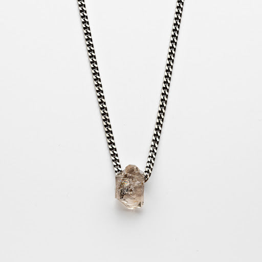 Steel and Herkimer Diamond Necklace